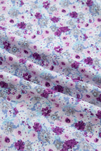 Purple Plus Size Floral Print Square Neck Smocked Maxi Dress